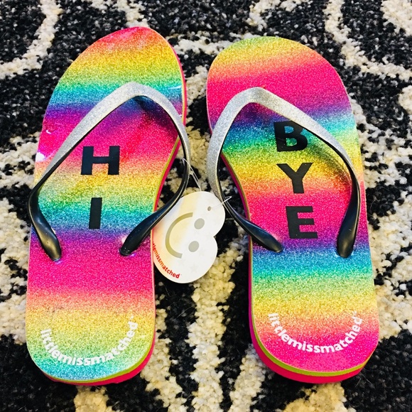 girls sparkly flip flops
